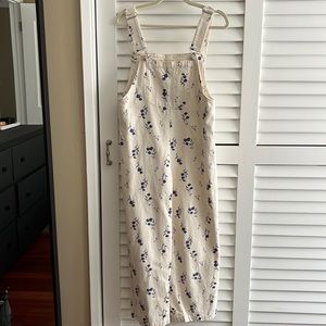 Zara floral denim overalls